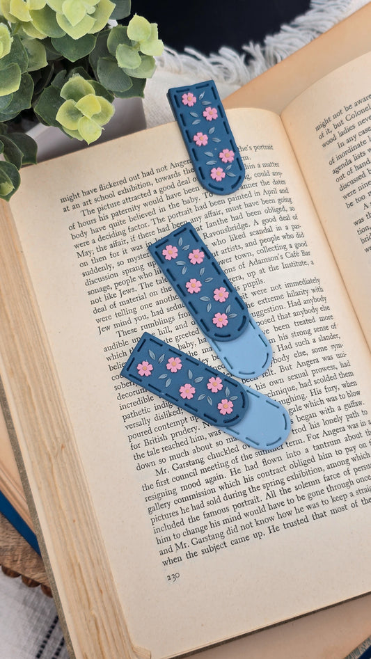 Floral Bookmark | Purssian Blue